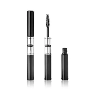 2 In 1 Mini Size 3ml*2 Shiny Black Empty Metal/aluminum Double Mascara Tubes 2 In 1 Mascara Tube Mascara Tube Double Ended