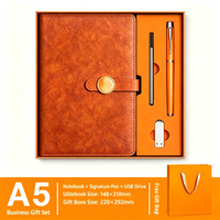 Coffret Cadeau Luxe pour Netbook, Coffret Cadeau d'Affaires, Coffret Cadeau Carnet d'Affaires A5, Coffret Cadeau en Cuir PU avec Impression en Relief, Coffret Cadeau Clé USB