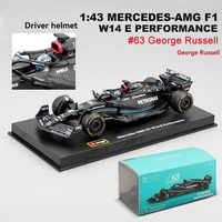 Modèle de voiture de course en alliage AMGF1 W14 à l'échelle 1:43, roues métalliques mobiles, véhicule de collection, jouets