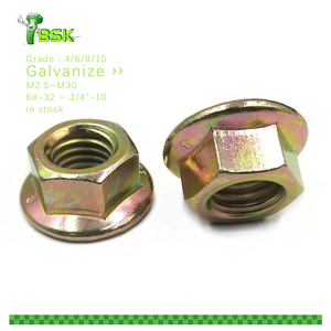 Grosir Din 6923 mur flensa segi enam metrik M2.5 sampai M30 inci 6-32 sampai 3/4-10 kelas 8 baja karbon berlapis seng mur flensa Hex - Product Image 5