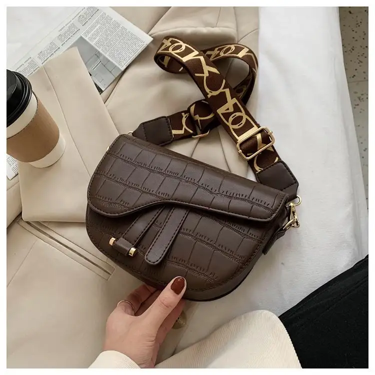 Retro Style Damen handtasche Alligator PU Sattel tasche Hersteller Geldbörse Damen handtaschen Fashion Lady Kleine Umhängetasche