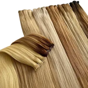 New Arrive Hair Extensions 100% Real Human Remy Hair Machine Tied Weft Blonde Color Hair Wefts