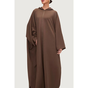 Dubaï ODM Haute Qualité <span class=keywords><strong>Robe</strong></span> Modeste Style Islamique Dernière Mode Longue Abaya Complète <span class=keywords><strong>Hijab</strong></span> Transparent Cardigan Motif Naturel - Product Image 4