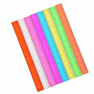 Plastic Transparent Colored for <b>Drawing</b> Drafting <b>Office</b> and Student Stationery Straight Ruler - Product Image 6