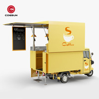 Camions mobiles électriques à couleur personnalisée, taille et logo personnalisés, pour la vente de chariots à hot-dog tricycle