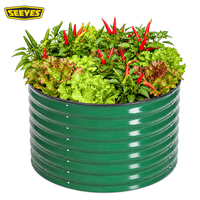 Bac à légumes surélevé rond en acier galvanisé thermolaqué sur mesure, bac à légumes surélevé plat, fabricant de bacs à légumes en kit