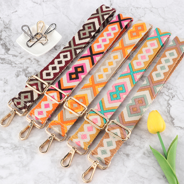 Purses Style Shoulder Handbag Straps Printed Crossbody Strap Replacement Adjustable Guitar Multicolor Fabric Customized Belt