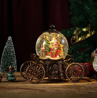 Lanterne musicale de Noël avec globe de neige, lanterne à eau scintillante LED, décoration de table de fête, cadeau