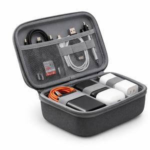 Étui de rangement portable personnalisé en EVA rigide, multi-compartiments, pour câbles, chargeur de batterie externe, sac de rangement numérique pour voyage - Product Image 1