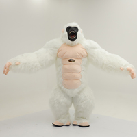 Costume de mascotte de gorille blanc gonflable 2m/2.6m/3m, costume de singe King Kong pour cosplay, Halloween, événement, fête
