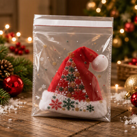 Fabricant de sacs autocollants transparents en OPP sur mesure, pochettes d'emballage pour cadeaux de Noël