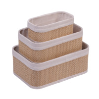 Ensemble de 3 paniers de rangement ronds en bambou tressé, décoratifs, pour bonbons, pour la maison, le bureau