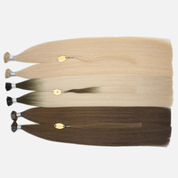 Blonde Pré Collé Pointe Plate Remy Cheveux Doux Italien Kératine Pointe Cheveux Pointe Plate Extensions de Cheveux Humains
