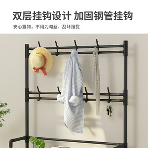 <b>Shoe</b> <b>Rack</b> With Coat Hanger <b>Storage</b> Shelf For Entryway And Bedroom Standing Type Rectangle Design Capacity 10-20 Pairs - Product Image 4
