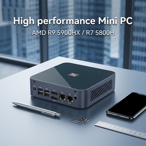 <span class=keywords><strong>Mini</strong></span> <span class=keywords><strong>PC</strong></span> Portátil <span class=keywords><strong>AMD</strong></span> <span class=keywords><strong>Ryzen</strong></span> <span class=keywords><strong>9</strong></span> <span class=keywords><strong>5900HX</strong></span> R7 5800H, 2*DDR4, M.2 NVME SSD, WIFI6, Tipo-C, HD DP, Formato Pequeño - Product Image 1