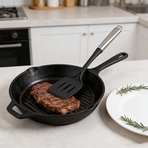 Ustensiles de cuisine haut de gamme, spatules, cuillères, outils de cuisine, manches en acier inoxydable, ensemble d'ustensiles de cuisine pour ustensiles de cuisson antiadhésifs - Product Image 5