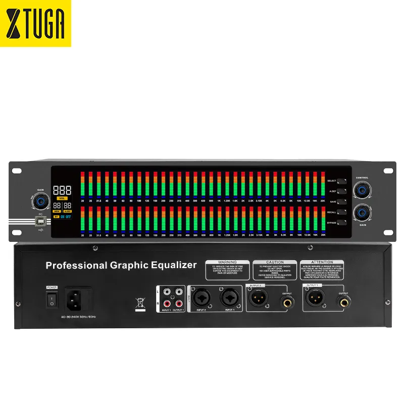 3U High Dual 31 Bands Audio Effect DSP Professional Processor Graphic Digital Equalizer