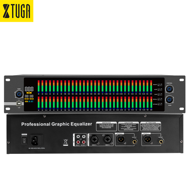 Professional Audio Video & Lighting Processor Graphic Digital Equalizer 3U High Dual 31 Bands with Audio Effect DSP