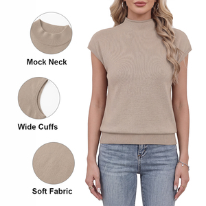 Blusa de Verano para Mujer Talla Grande con Cuello y Botones, Mangas Cortas con Puño, Bolsillo en el Pecho, Corte Holgado - Product Image 3