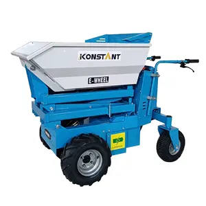 KONSTNAT Mini Dumper électrique bon marché de 500kg pour le jardin, brouette électrique à quatre roues, brouette hydraulique, buggy, garde en béton