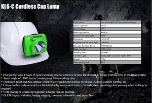 Lampes frontales sans fil pour mineurs KL6-C IP68, <span class=keywords><strong>prix</strong></span> <span class=keywords><strong>de</strong></span> gros, <span class=keywords><strong>lampe</strong></span> frontale LED avec chargeur USB magnétique, garantie 1 an, lampes minières - Product Image 5