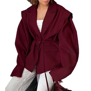 <span class=keywords><strong>Blazer</strong></span> da <span class=keywords><strong>Donna</strong></span> <span class=keywords><strong>con</strong></span> Sensazione di Alta Qualità Primavera/Autunno 2026 Stile Europeo e Americano <span class=keywords><strong>con</strong></span> <span class=keywords><strong>Cintura</strong></span> in Vita e Spalline Imbottite - Product Image 5