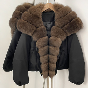 <span class=keywords><strong>Doudoune</strong></span>, vêtement d'extérieur chaud pour l'hiver, col en fourrure de renard naturelle amovible, rembourrage en duvet de canard blanc, manteau matelassé pour les températures froides - Product Image 5