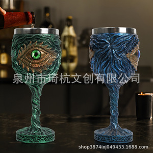 Dragon Eye Stem Glass 304 Stainless Steel Resin <b>Wine</b> <b>Goblet</b> Party Decorative Ornament Handmade Novelty Gift - Product Image 1
