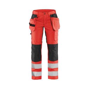 BLAKLADER - 716318115599C34 Women's Hi-Vis <b>trousers</b> with <b>stretch</b> Red/<b>Black</b> - EAN 7330509811542 HI-VIS WORKWEAR - Product Image 1