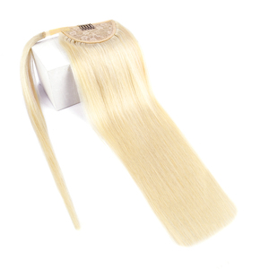 Factory Price 100% Virgin Human Hair Wrap Around Ponytail Extensions <b>Magic</b> Tape Straight Body Wave Straight Ponytail Extension - Product Image 3