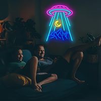 Usine directe Alien UFO série LED néon décoration murale IP65 corps de lampe en acrylique pour jeu ville chambre Logo paysage Application