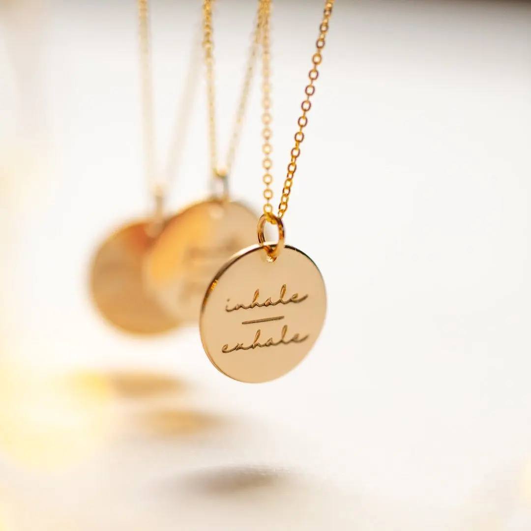 Faith Over Fear Inspired Necklace Simple Mind Over Matter inspirational Disc Pendant Necklace Jewelry