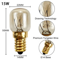 T22 E14 15W 25W 40W Edison-Glühbirne Glühlampe für Kühlschrank und Ofen Wolfram-Kühlschranklampe