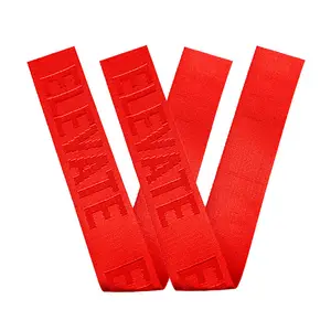 Custom Logo Woven Polyester Embroidery Webbing Eco-friendly Logo Printed Belt Solid Color Backpack Strap DIY Jacquard Webbing