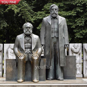 Statua Commemorativa in Bronzo a Grandezza Naturale di <span class=keywords><strong>Marx</strong></span> ed Engels per Giardino Esterno - Product Image 2