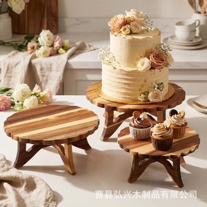 Wooden Dessert Display Stand Round Three Piece Set Handmade For <b>Birthday</b> Party Cupcake Wedding <b>Table</b> Centerpiece - Product Image 4
