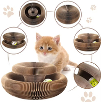 Planche à gratter pliable en papier recyclable pour chat, avec jouets intégrés, pour le grattage et le jeu du chat - Vente en gros