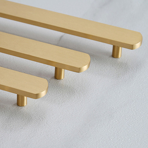 US and Australia Style Gold Cupboard Drawer Handles for Cabinet <strong>Door</strong> Antique Brass Pull Brushed Solid Brass Kitchen Handle - Product Image 3