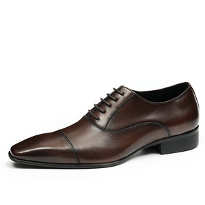 Leather <b>shoes</b> men's business formal British casual versatile low-top retro style colored Oxford <b>shoes</b> - Product Image 5