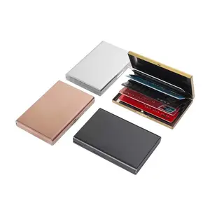 Anti-Theft Business Id Card Aluminum Case Clip Wallet Rfid Protection Slim Wallets Men Metal Minimalist Wallet Metal Card Holder