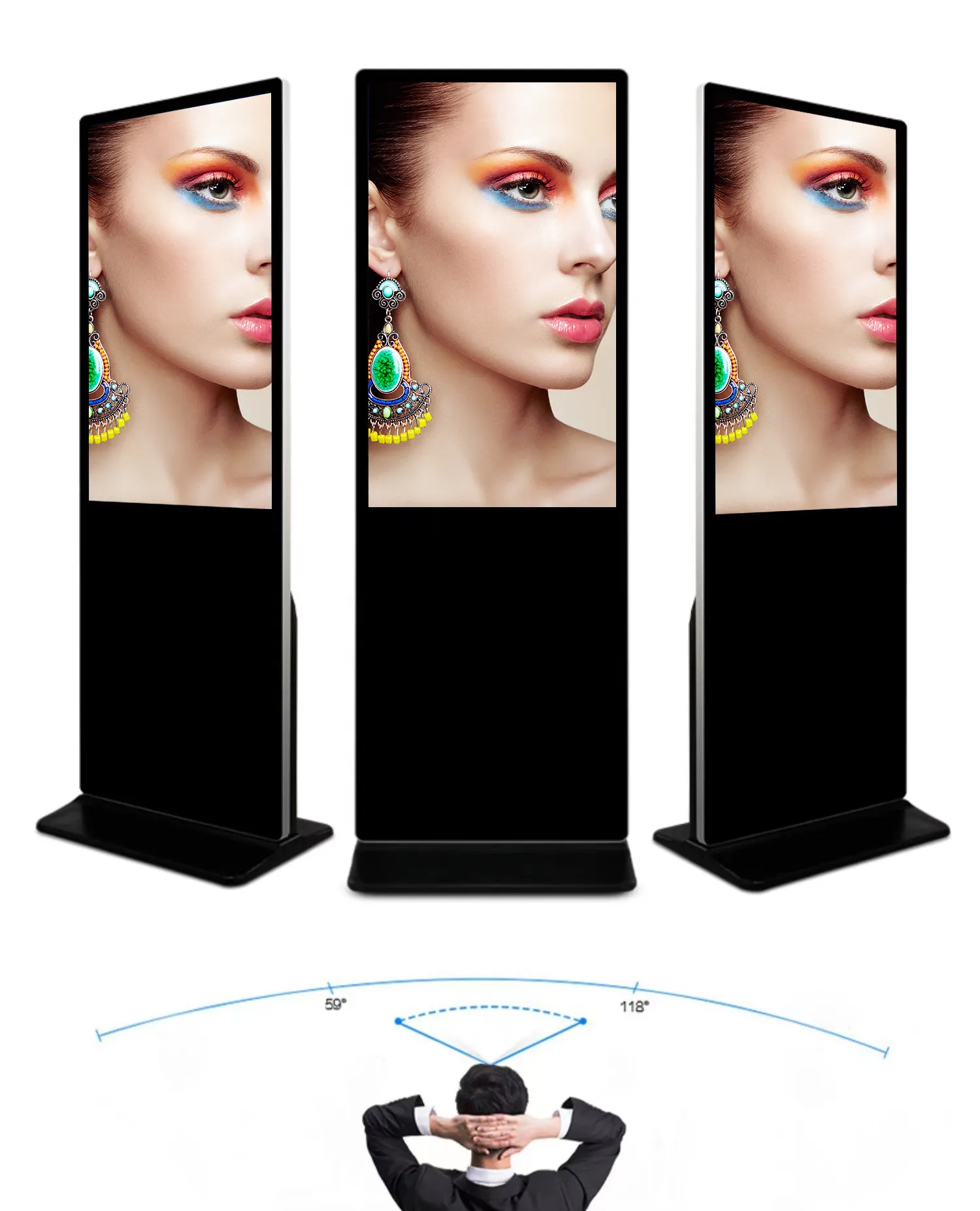 LCD stand touch screen Display 49inch 55inch 65inch led store display 32 inch led tv display panel portable led panel