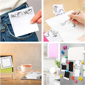 Bloc de notas autoadhesivo barato, 8 unidades/paquete, artículos de papelería, venta al por mayor, 32 páginas, notas adhesivas en forma de nota musical de moda Simple - Product Image 3