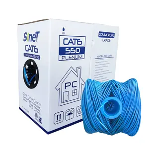 OEM gratis de alta calidad ETL 550Mhz 10Gb FEP aislamiento 305M 1000ft Plenum Cat6 CMP Cable