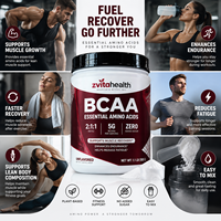 Poudre de BCAA pour adultes en marque blanche, récupération musculaire, testée par un tiers, sans sucre, sans OGM, sans gluten, faible teneur en glucides, certifiée GMP, OEM