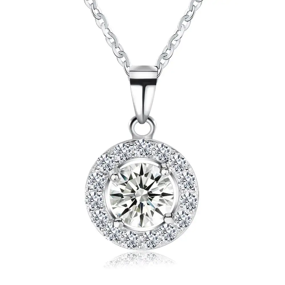 Rinntin SN43 Koreaanse Sieraden Groothandel 925 Sterling Zilver Rhodium Plated Verharde Cz Diamond Ketting