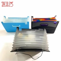 Pochette de classement accordéon multifonction en PP format Lettre avec 9, 12 ou 24 poches, organiseur de documents transparent arc-en-ciel
