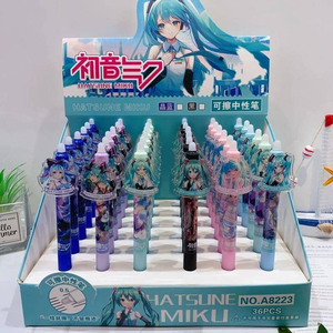 Stylo mécanique <span class=keywords><strong>Kawaii</strong></span> Anime 0.5mm, recharges de stylo gel effaçable, poignée lavable, cadeau papeterie pour enfants - Product Image 3