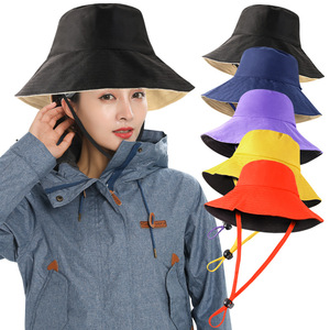 Sombrero de playa de ala ancha, plegable, unisex, protección UV, sombrero de pescador de malla transpirable, gorra deportiva de color sólido para adultos - Product Image 2