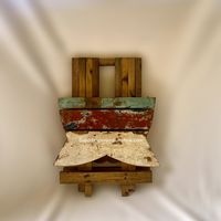 Mesa Plegable de Teca Multicolor Rústica DIVADI para Exteriores, 120x70x78 CM, Ideal para Pesca