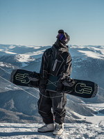 Ensemble de ski pour homme, noir, réfléchissant, doublé en polaire, imperméable, coupe-vent, résistant à l'abrasion, combinaison de ski unisexe, taille grande, pour la neige